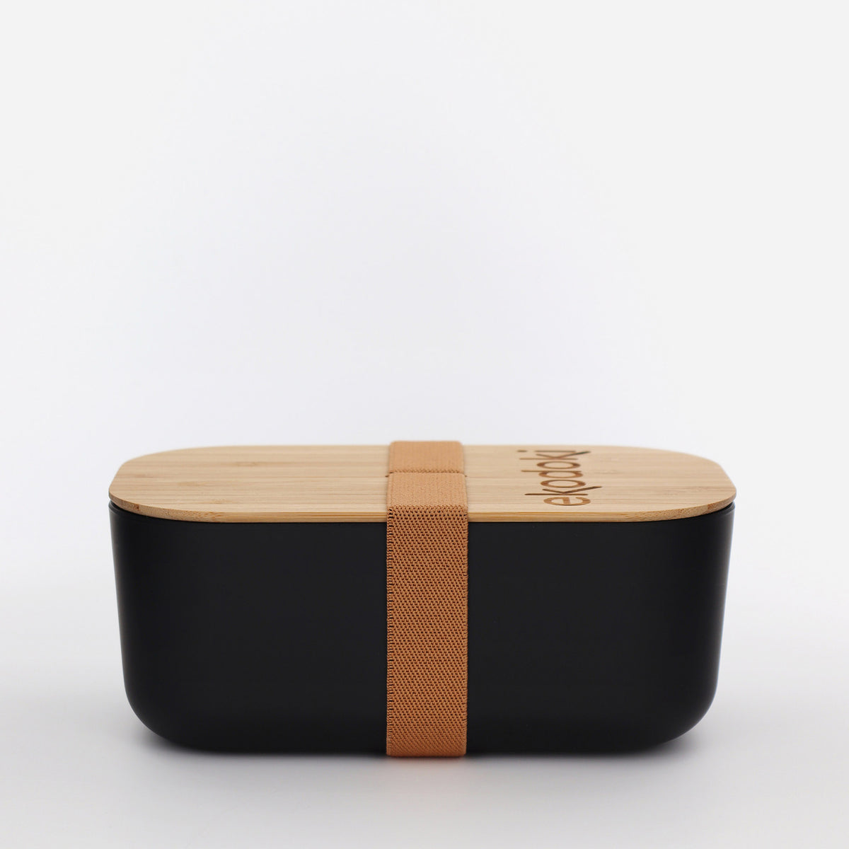 Reise Brotdose/Lunchbox 1100ml | Schwarz | Bambus Deckel