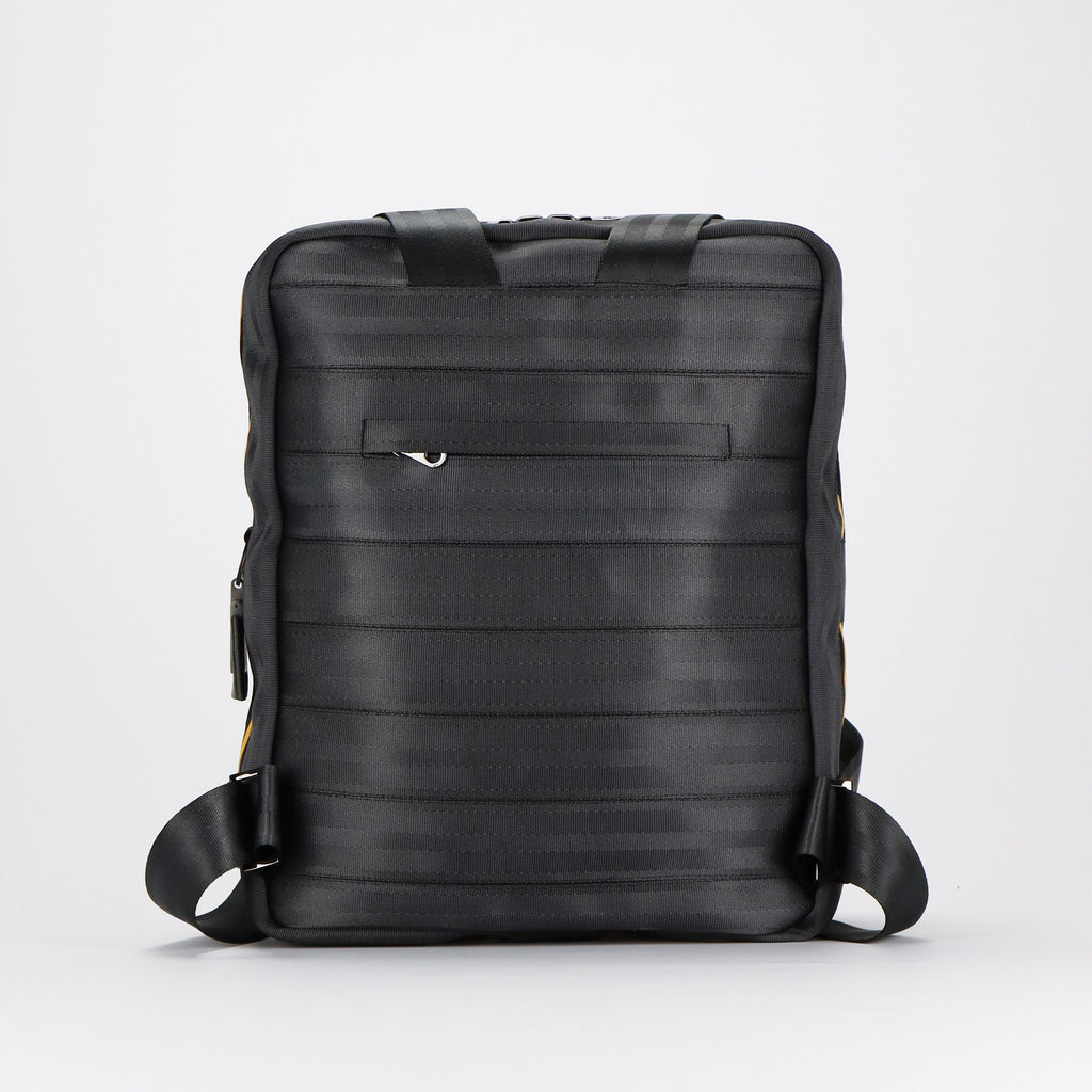black seatbelt backpack L anti-theft zipped pocket eKodoKi RE-BELT