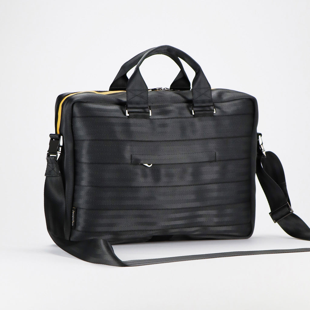 black seatbelt briefcase L front handles up eKodoKi RE-BELT