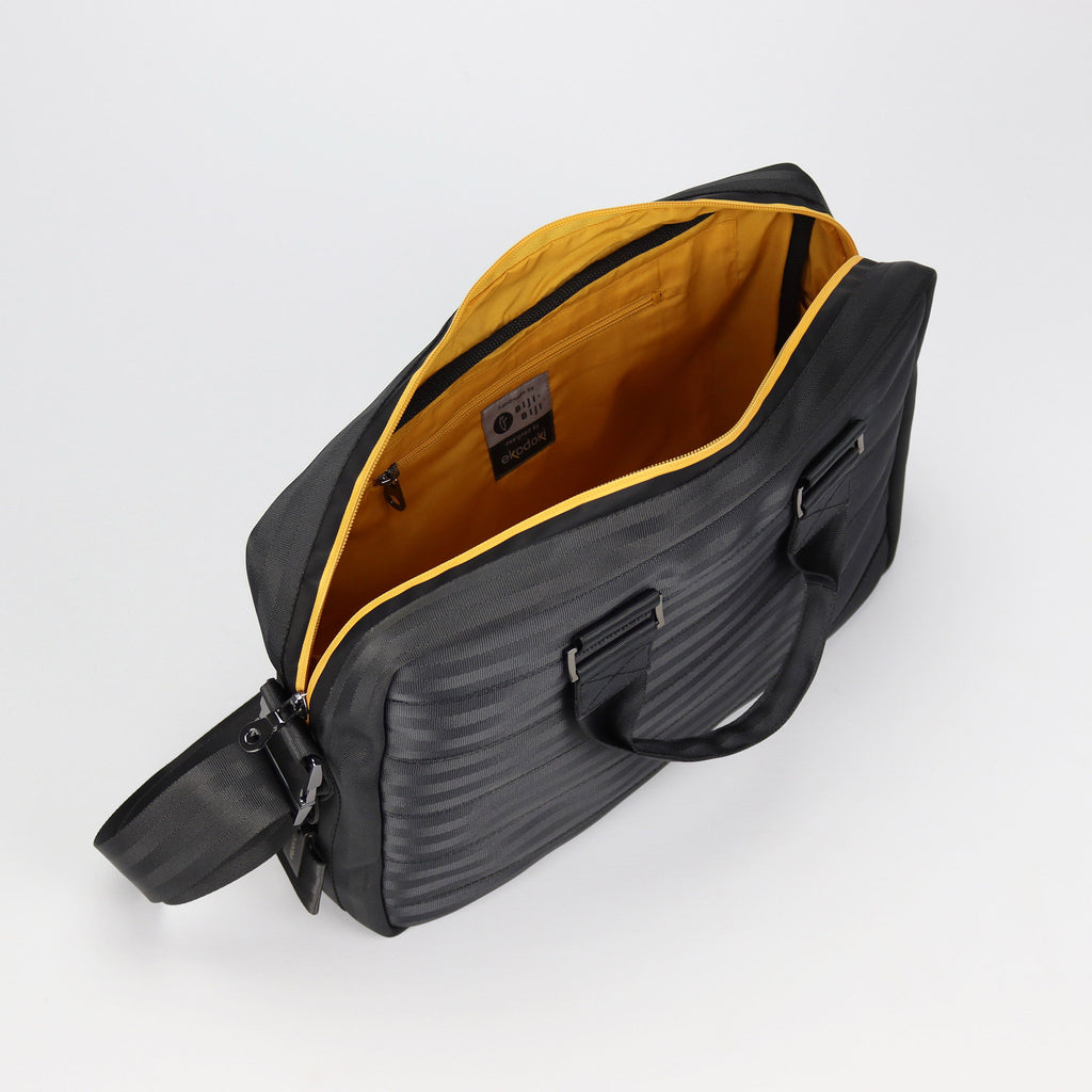 black seatbelt briefcase M inner zipped pocket eKodoKi RE-BELT