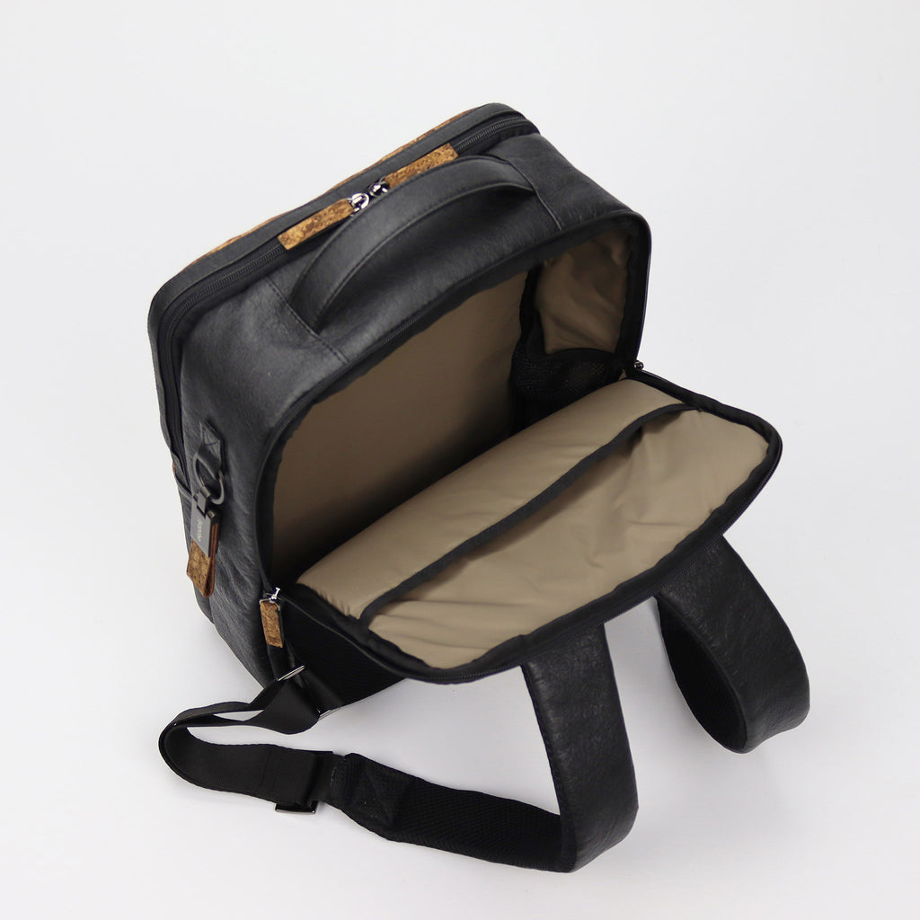 cork backpack M back compartment with laptop pocket eKodoKi KWORK