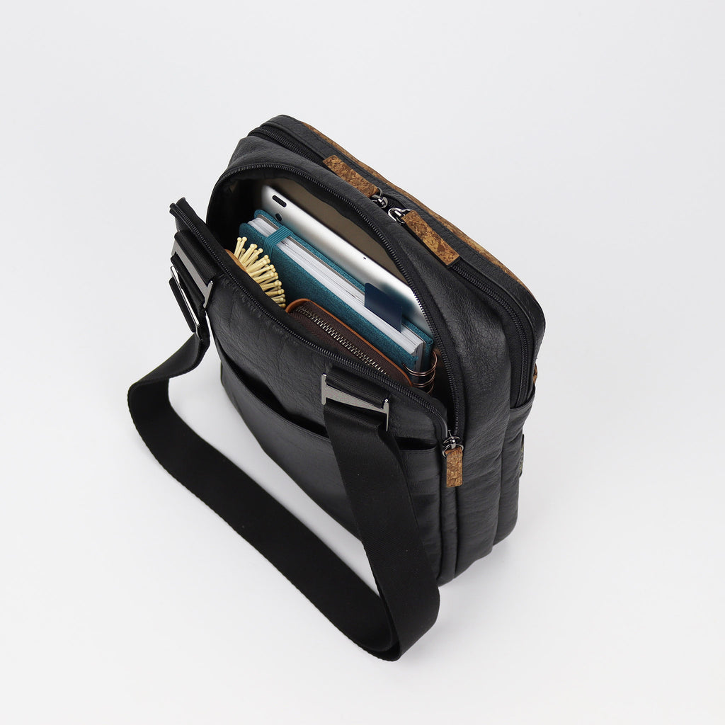 cork crossbody bag M sienna flocked inside back compartment eKodoKi KWORK