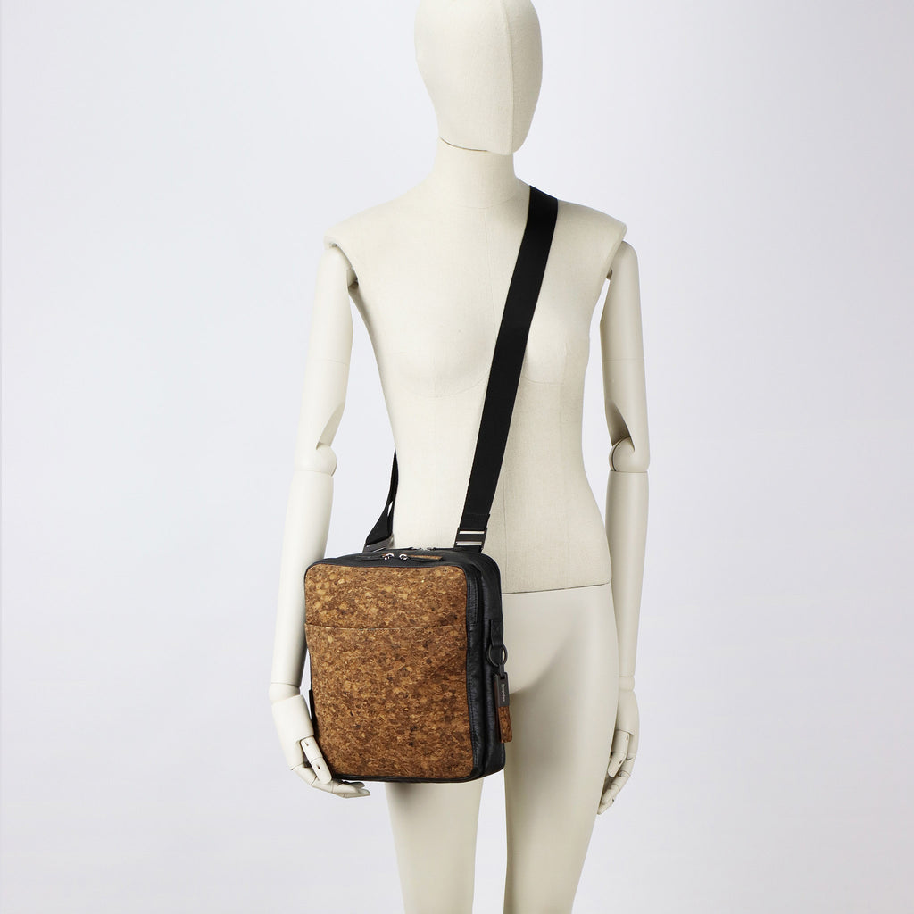 cork crossbody bag M sienna flocked on female mannequin eKodoKi KWORK