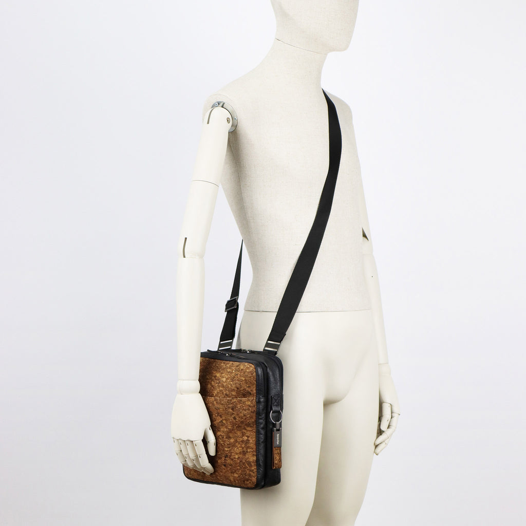 cork crossbody bag M sienna flocked on male mannequin eKodoKi KWORK