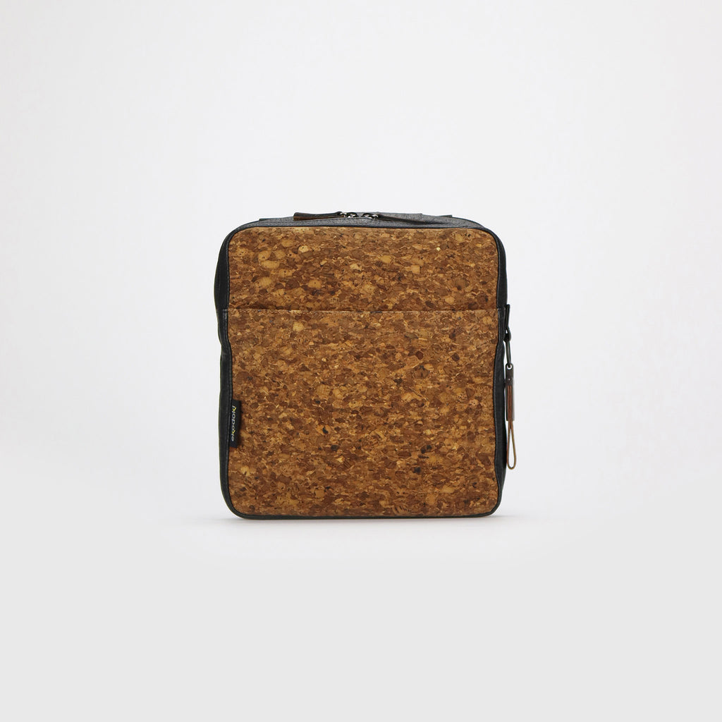 cork crossbody bag M sienna flocked pattern strap down front eKodoKi KWORK