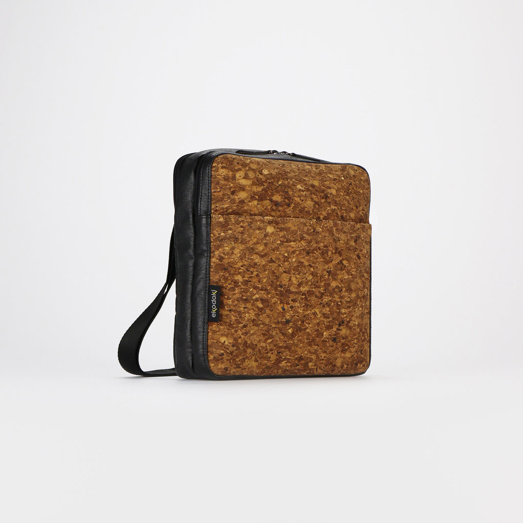 cork crossbody bag M sienna flocked pattern strap down eKodoKi KWORK