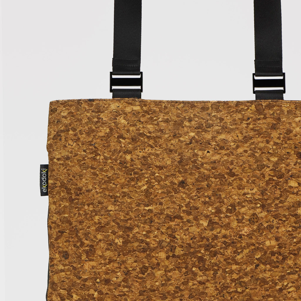 cork shoulder bag L sienna flocked pattern close up eKodoKi KWORK