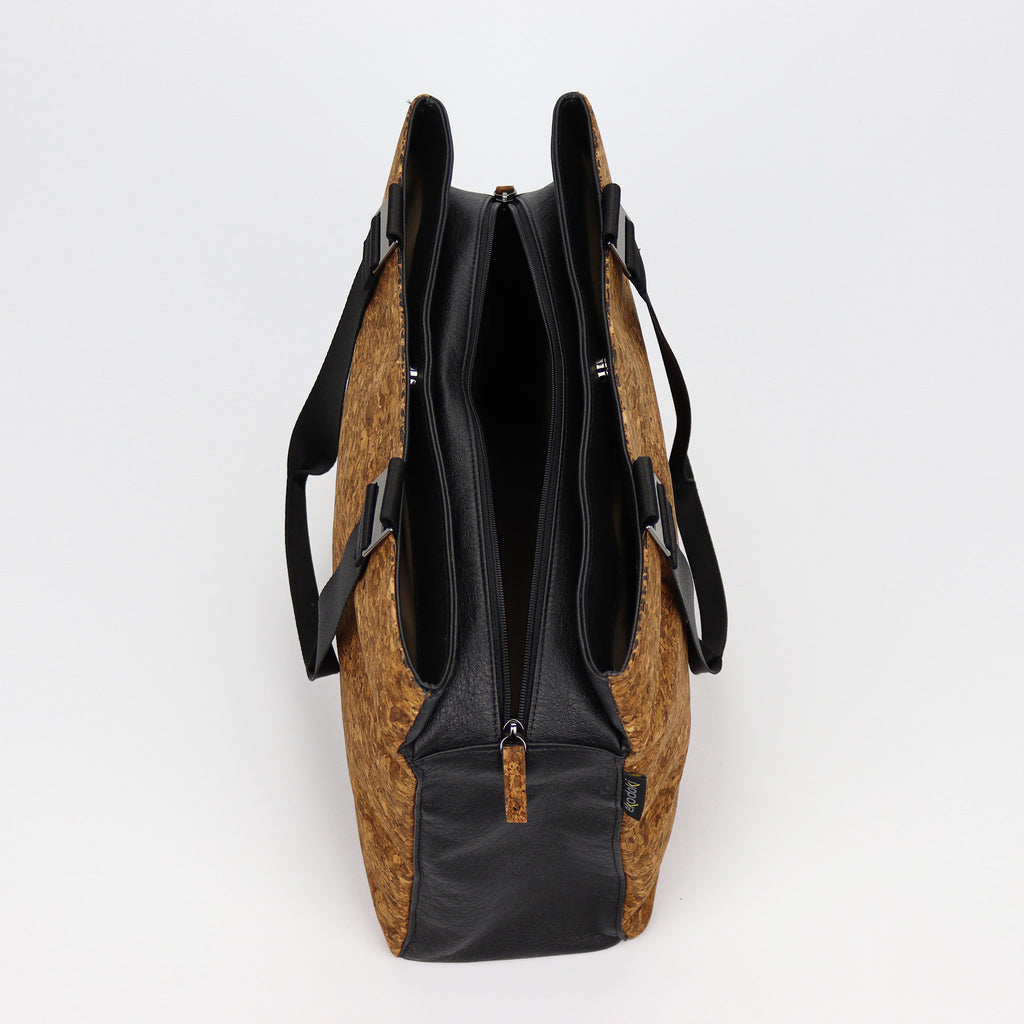 cork shoulder bag L sienna flocked pattern middle compartment eKodoKi KWORK