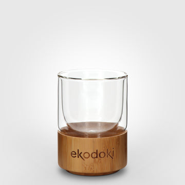 insulated glass and bamboo cup 180ml front eKodoKi COZO