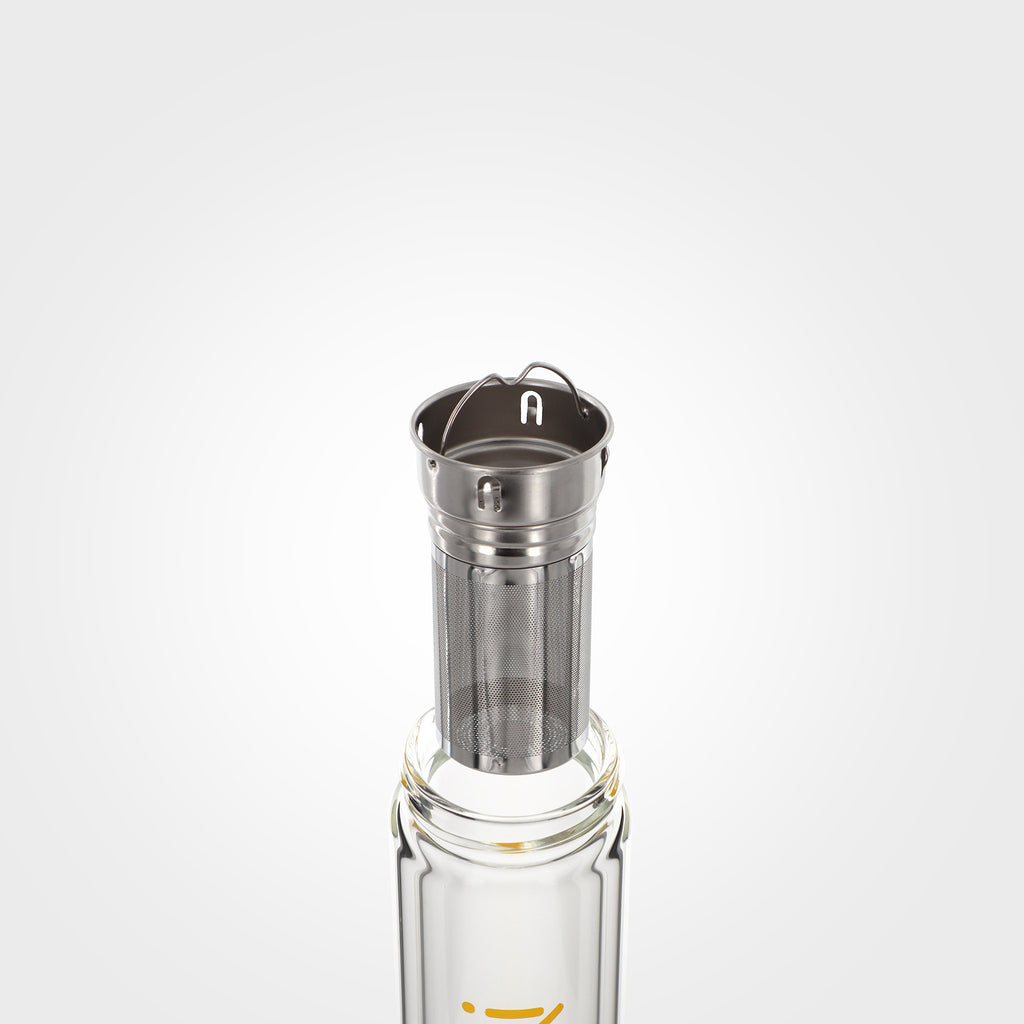 insulated glass bottle 250ml removable tea infuser detail eKodoKi TEA-FOR-ONE