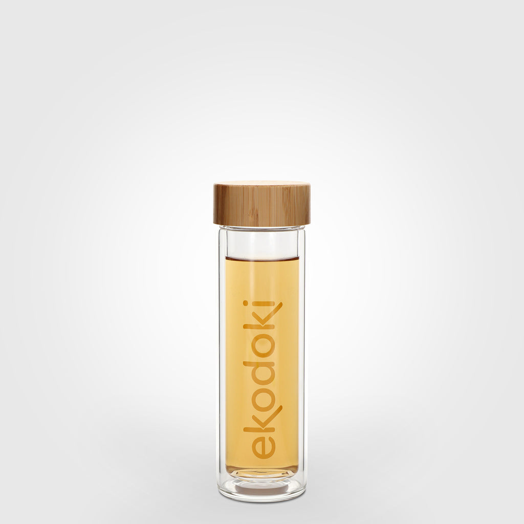 insulated glass bottle 250ml without tea infuser filled eKodoKi TEA-FOR-ONE