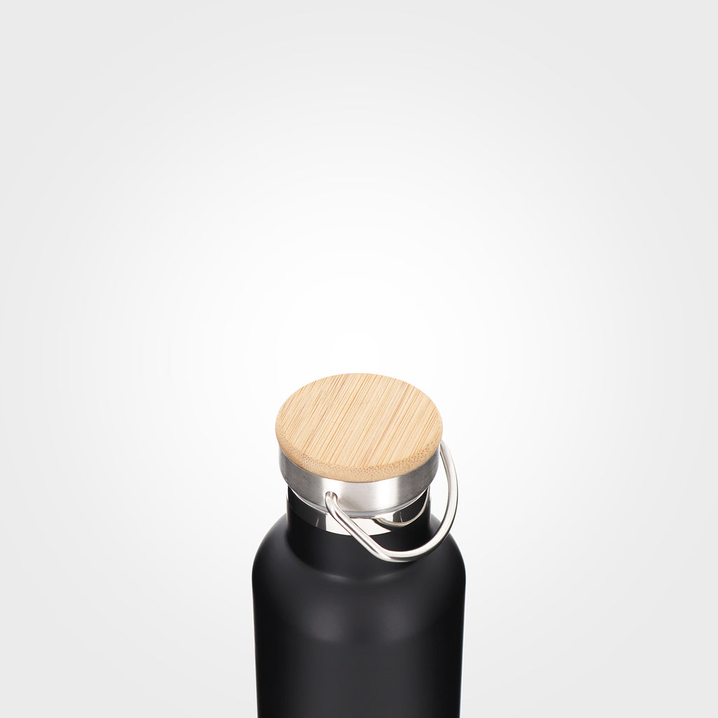 reusable black stainless steel insulated bottle 750ml 75cl 25oz cap on eKodoKi THERMOS