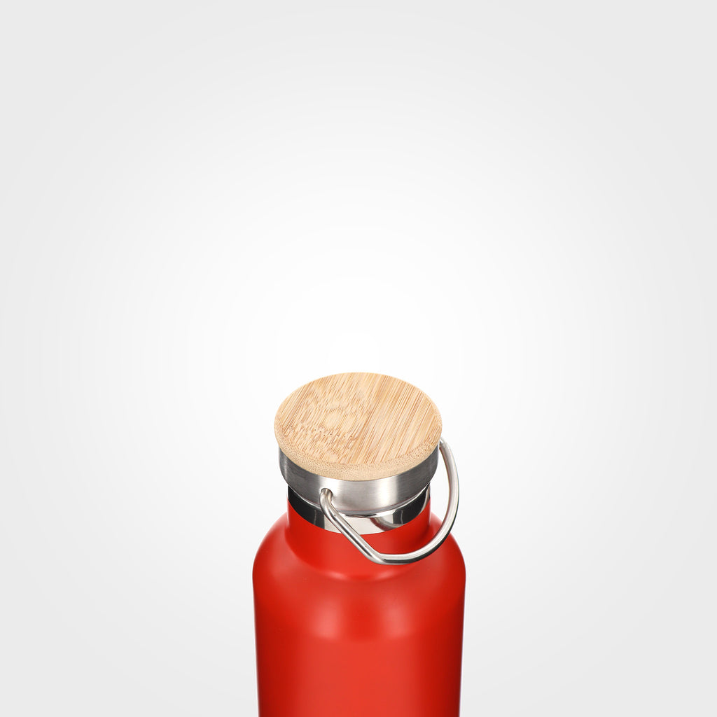 reusable red stainless steel insulated bottle 330ml 33cl 17oz cap on eKodoKi THERMOS
