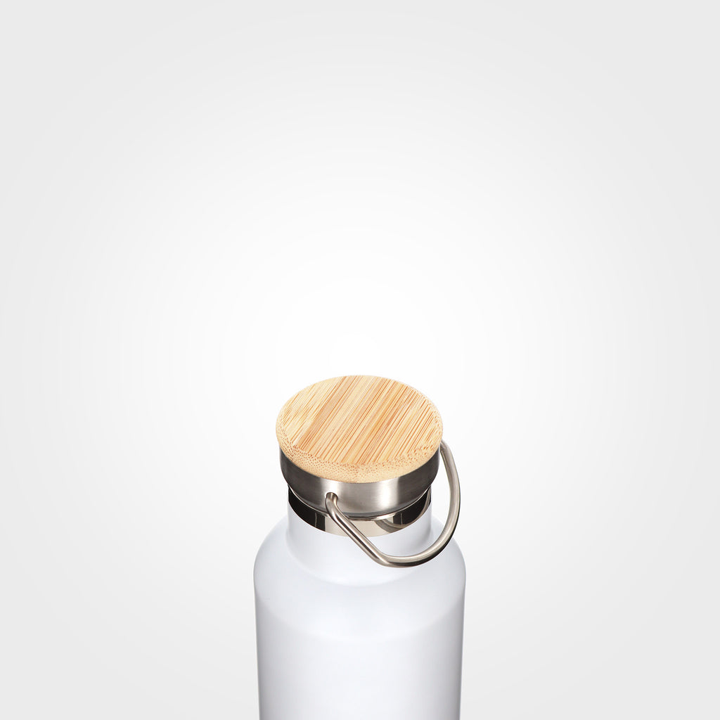 reusable white stainless steel insulated bottle 600ml 60cl 20oz cap on eKodoKi THERMOS