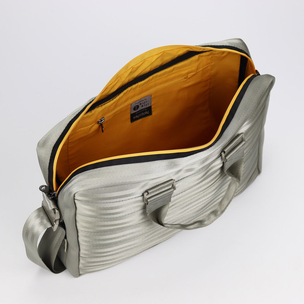 sand seatbelt briefcase L inner zipped pocket eKodoKi RE-BELT