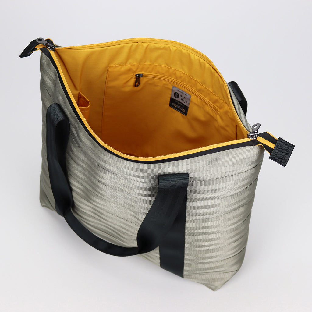 sand seatbelt tote bag L inner zipped pocket eKodoKi RE-BELT